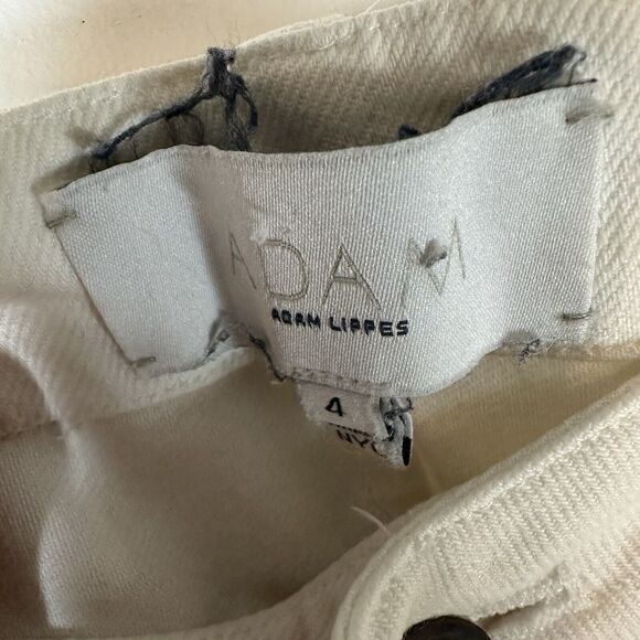 Adam Lippes White Straight Leg Jeans Woman’s 4 GUC Button Pockets - Picture 5 of 16